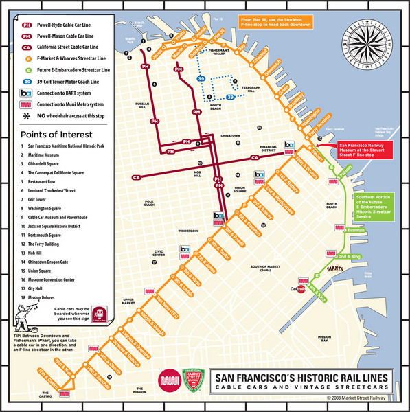 San Francisco Historic Rail Map