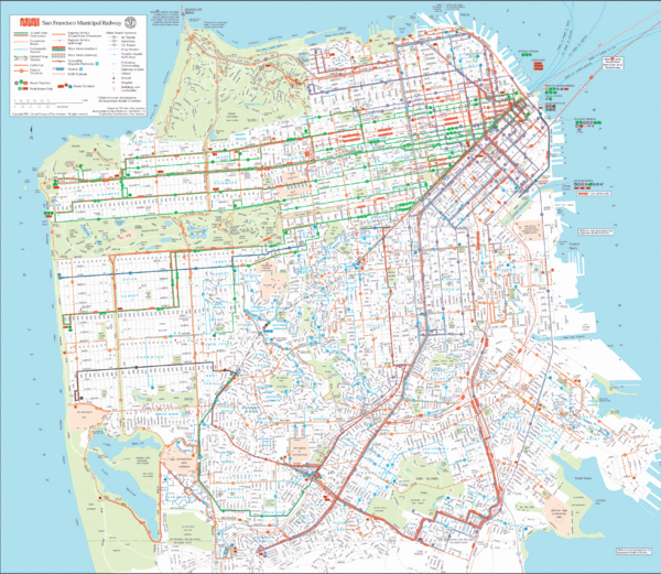San Francisco Transit Map San Francisco Public Transportation Map - San Francisco • Mappery San Francisco Transit Map San Francisco Public Transportation Map - San Francisco • Mappery