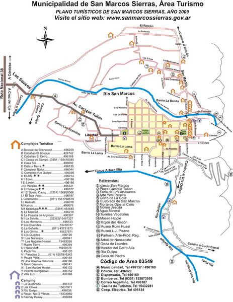 San Marcos Sierras Tourist Map