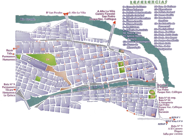 San Salvador de Jujuy Tourist Map