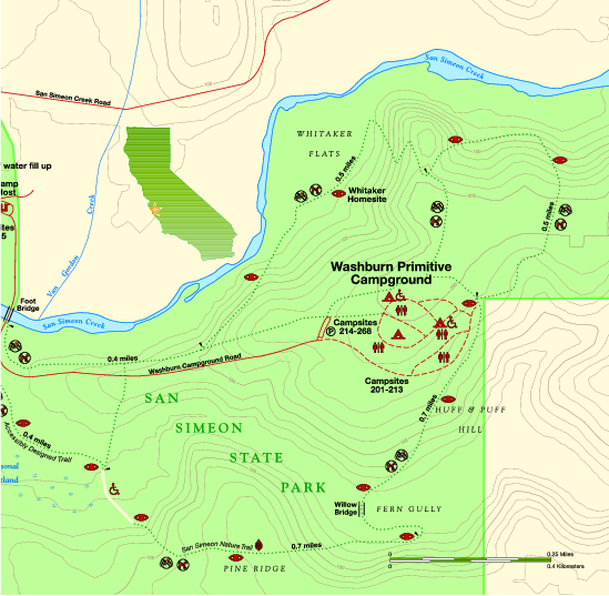 San Simeon State Park East Map