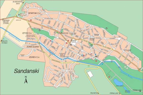 Sandanski Map