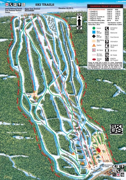 Sandia Peak Ski Trail Map