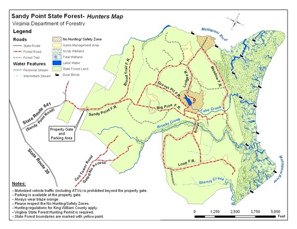 Sandy Point State Forest Hunting Map