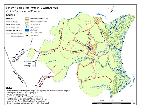 Sandy Point State Forest Hunting Map