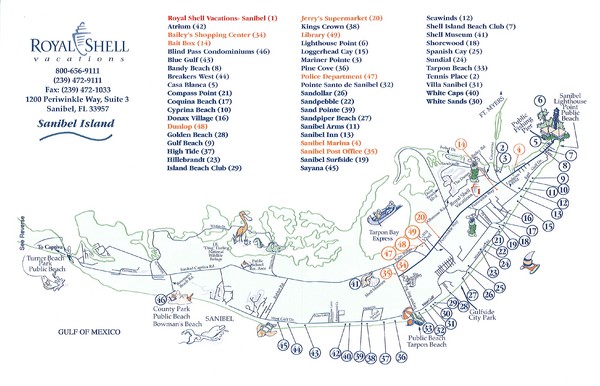 Sanibel Island Tourist Map