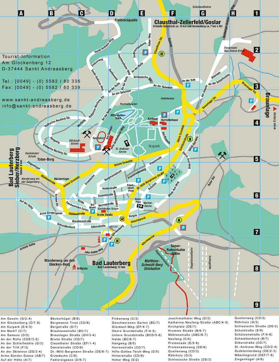 Sankt Andreasberg Tourist Map - Sankt Andreasberg Germany • mappery