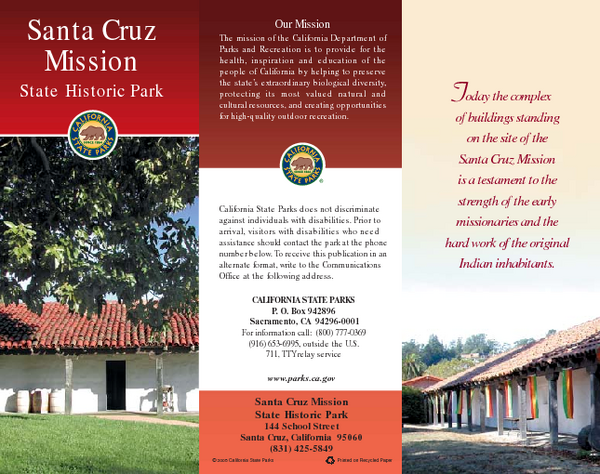 Santa Cruz Mission State Historic Park Map