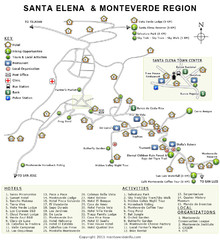Santa Elena & Monteverde Map