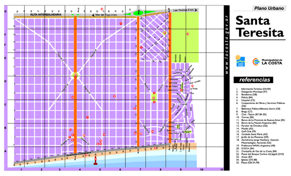 Santa Teresita Tourist Map