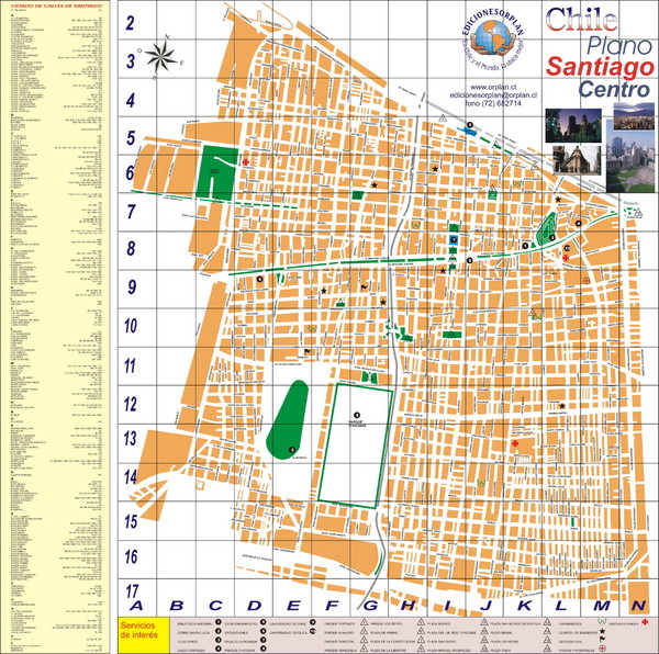 Santiago Center Map