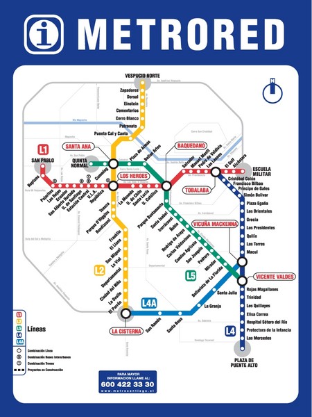 Santiago Chile Subway Map