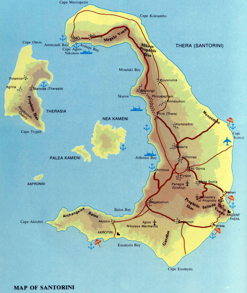 Santorini Tourist Map