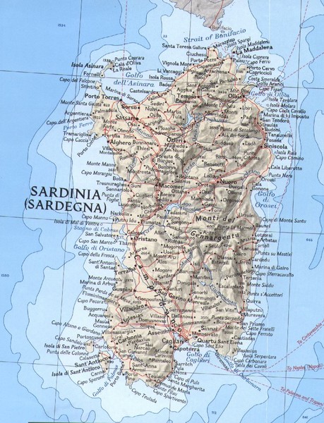 Sardinia Relief Map