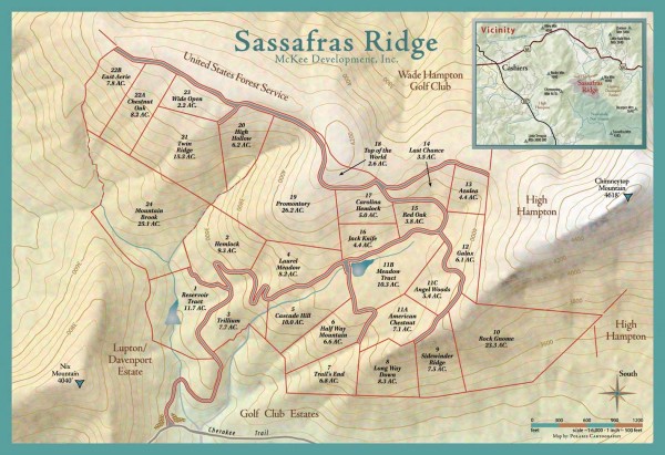 Sassafras Ridge Shaded Relief Map