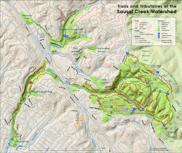 Sausal Creek Watershed Trail Map