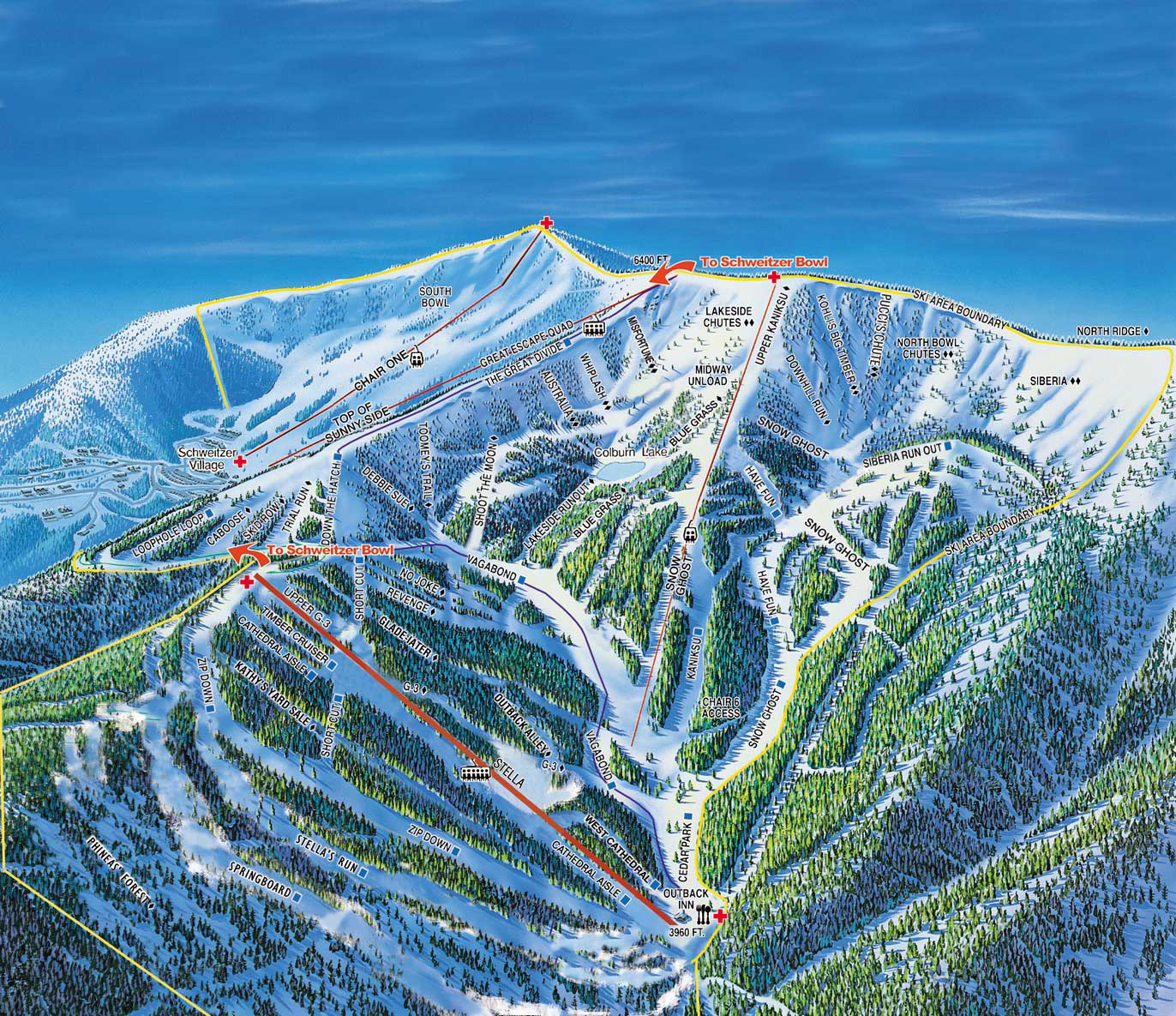 Schweitzer Mountain Trail Map - Schweitzer Mountain Sandpoint Idaho 