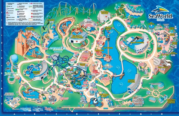 SeaWorld Orlando Theme Park Map - Orlando FL • mappery