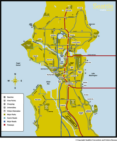 Seattle, Washington City Map