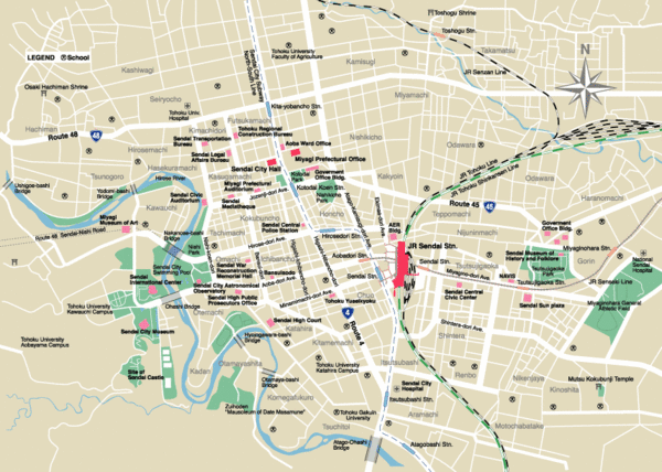 Sendai Tourist Map