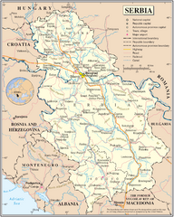 Serbia and surrounding area Map