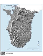 Shaded Relief of southern Guam Map