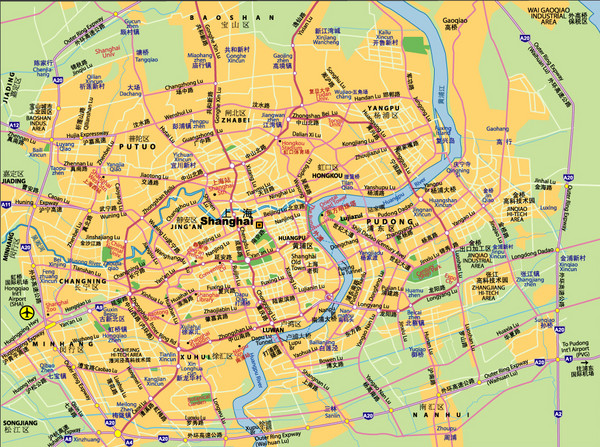 Shanghai City Streets Map