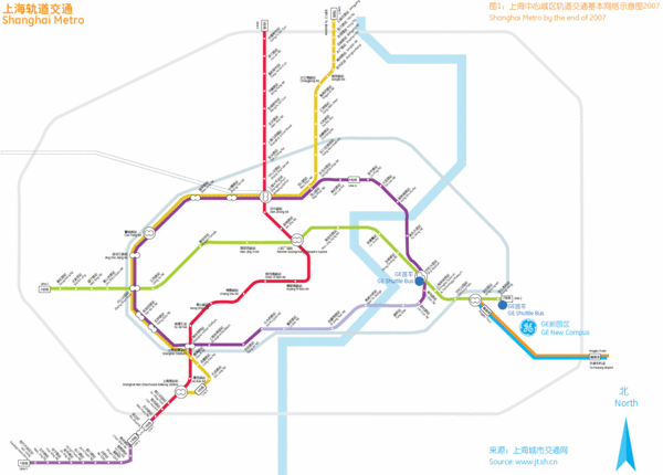 Shanghai Metro 2007 Plan Map