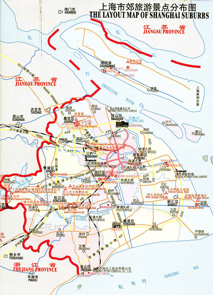 Shanghai Suburbs Tourist Map