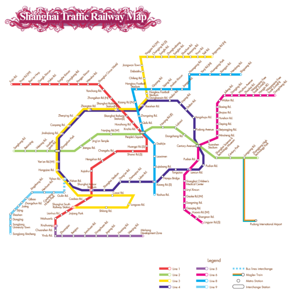 Shanghai Traffic Railway Map