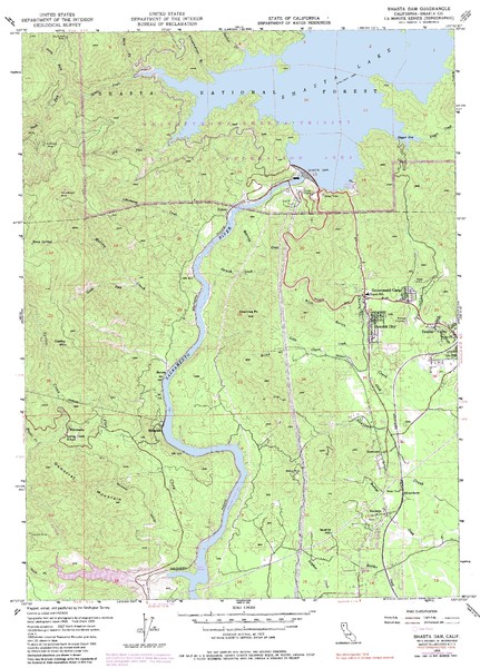 Shasta Dam Quad - Shasta Lake Map