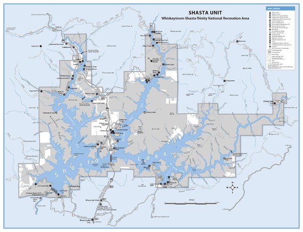 Shasta Unit - Whiskeytown-Shasta-Trinity National Recreation Area Map