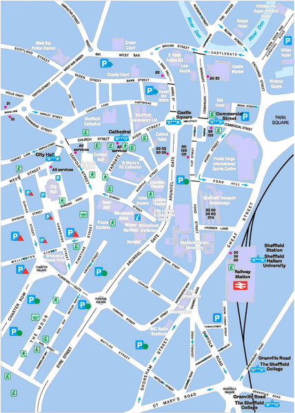 Street map Sheffield UK
