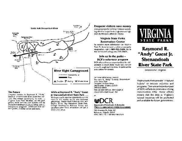 Shenandoah River State Park Map Shenandoah River State Park Virginia