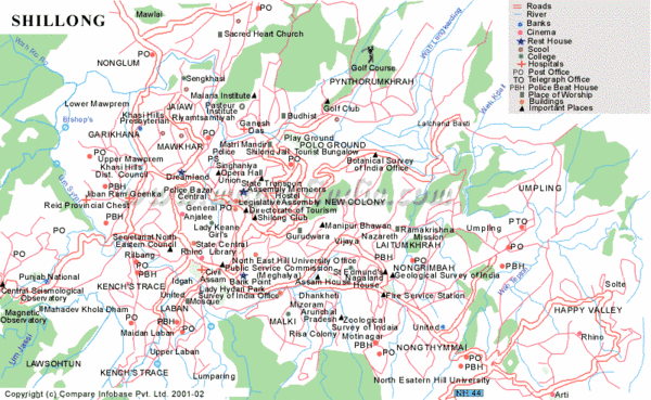 Shillong City Map