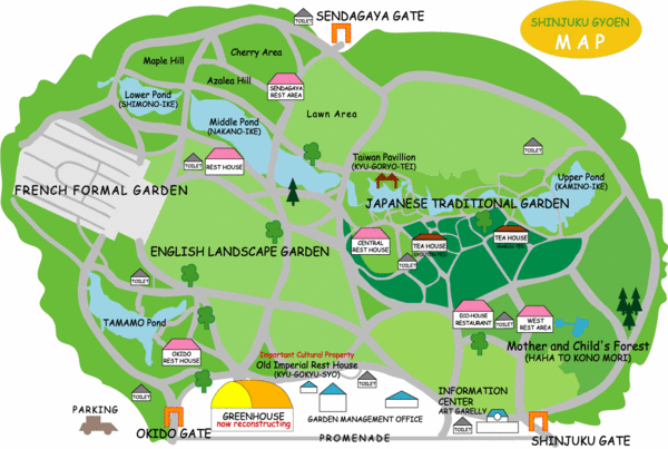 Shinjuku Gyoen Park Map