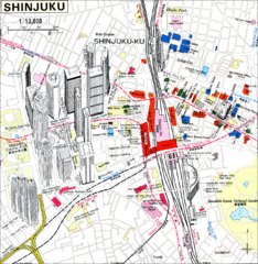 Shinjuku Tokyo Japan Tourist Map Shinjuku Tokyo Japan Tourist Map