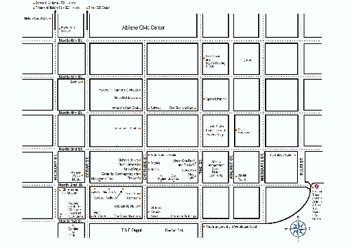 Shopping Guide, Downtown Abilene, Texas Map