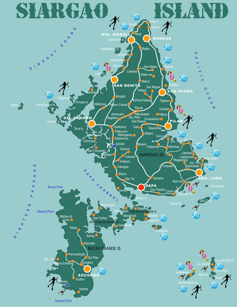 Siargao Island Diving Map