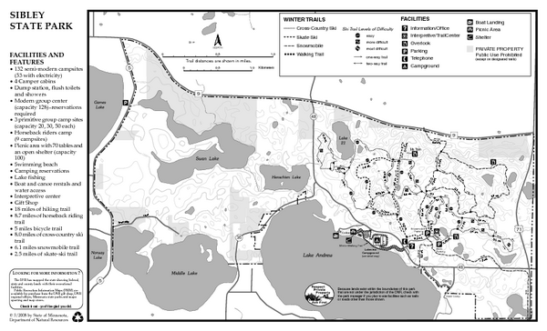 Sibley State Park Winter Map