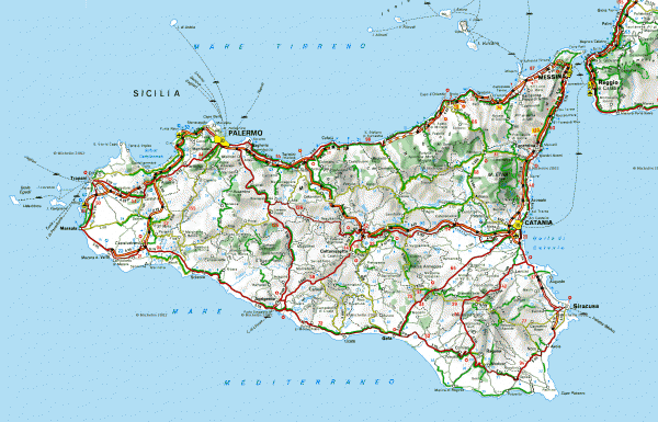 Sicily Road Map