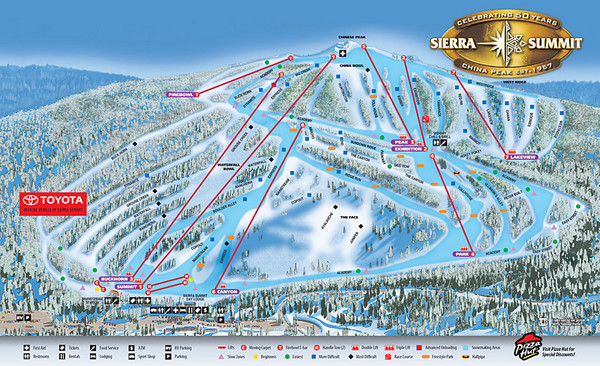 Sierra Summit Mountain Resort Ski Trail Map