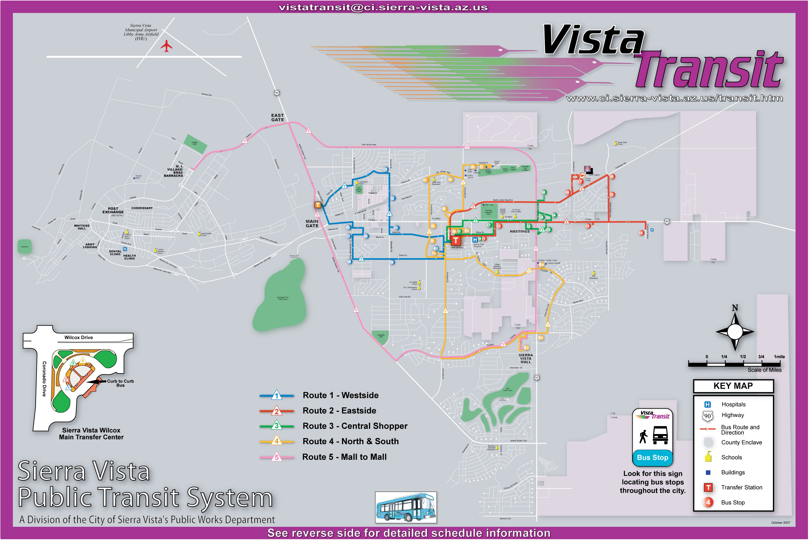 Sierra Vista Transit Route Map Sierra Vista Arizona USA Mappery Sierra Vista Transit Route Map Sierra Vista Arizona USA Mappery
