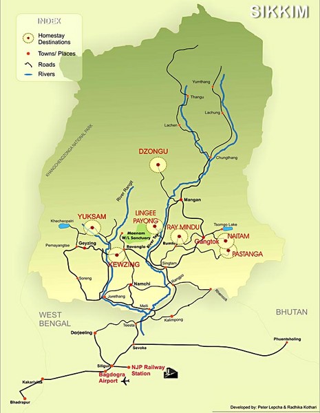 Sikkim Tourist Map