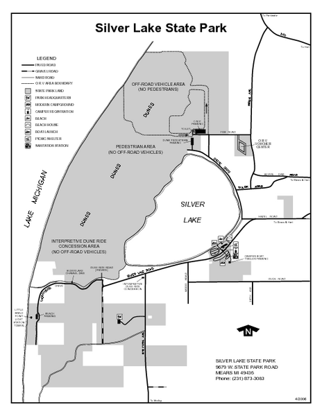 Silver Lake State Park, Michigan Site Map