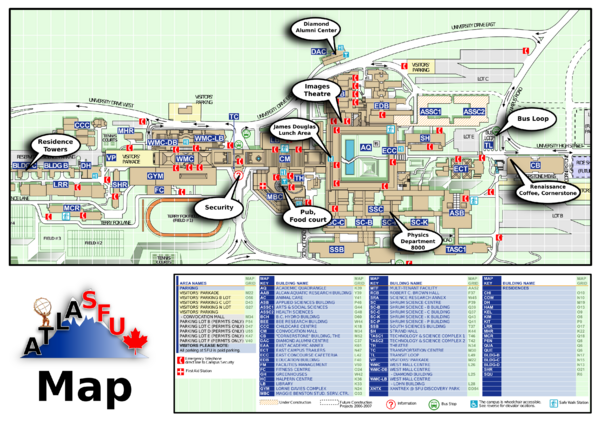 Simon Fraser University Campus Map