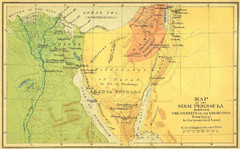 Sinai Peninsula Map - Journey of Israelites from Egypt to Promised Land