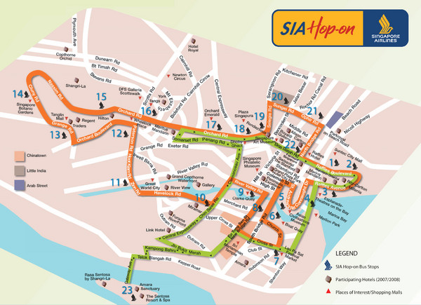 Singapore Airlines Hop On Bus Route Map