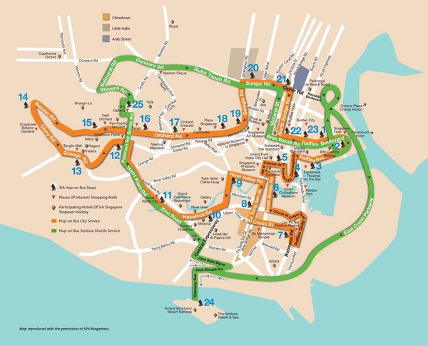 Singapore Tour Bus Map