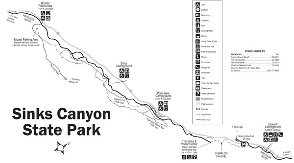 Sinks Canyon State Park Map